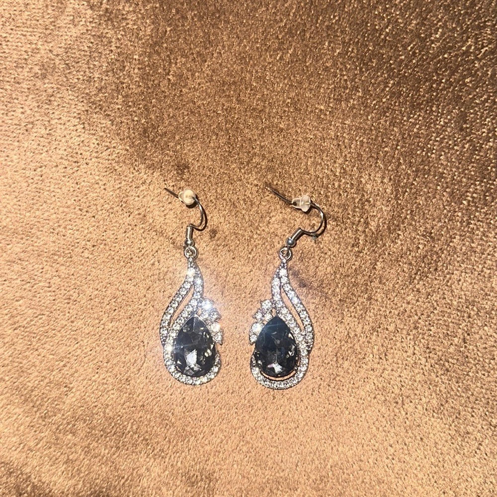Black rhinestone earrings